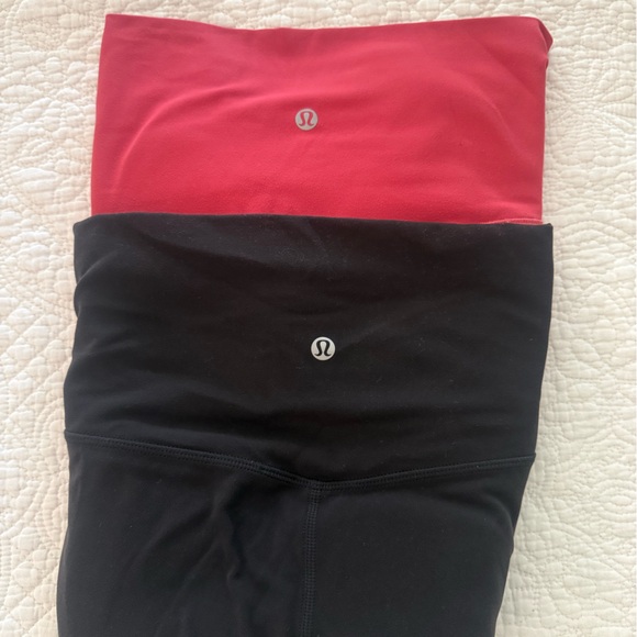 lululemon athletica Pants - lululemon athletica Black and Red Leggings